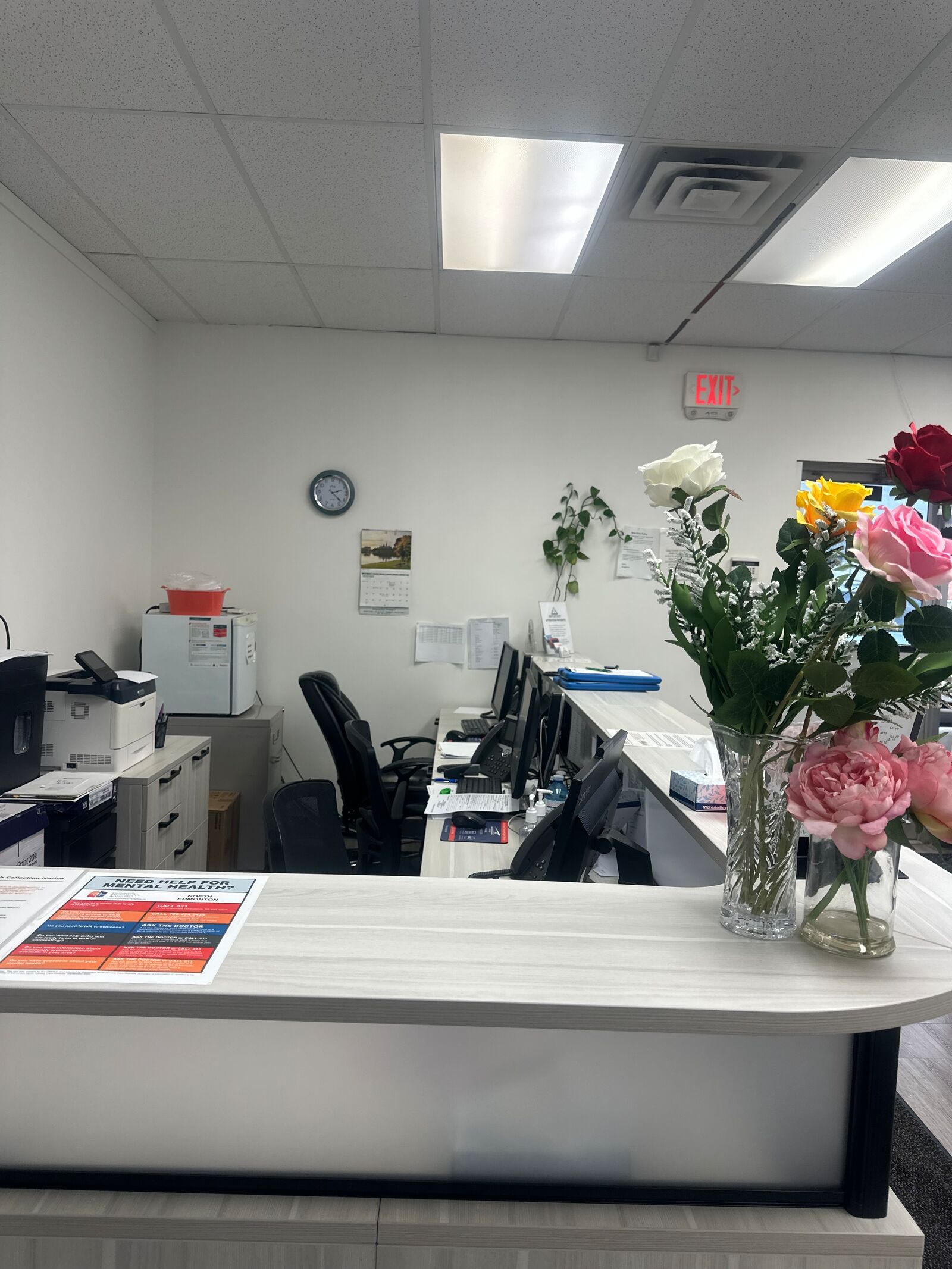 Modern medical clinic waiting room with comfortable seating and professional healthcare environment